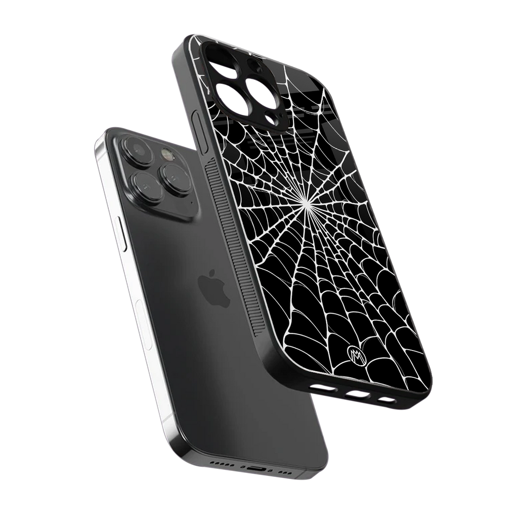 spider swirl back phone cover | glass case for iphone 13 pro