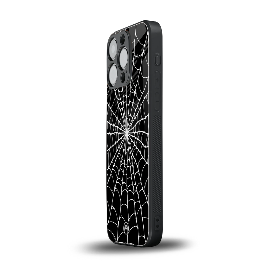 spider swirl back phone cover | glass case for iphone 13 pro