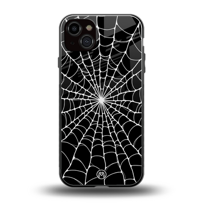 spider swirl back phone cover | glass case for iphone 14 plus