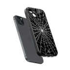 spider swirl back phone cover | glass case for iphone 14 plus