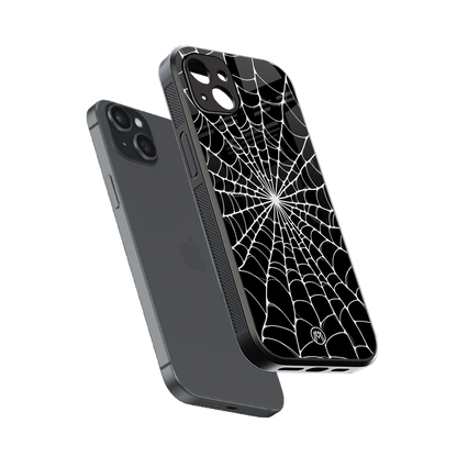 spider swirl back phone cover | glass case for iphone 14 plus