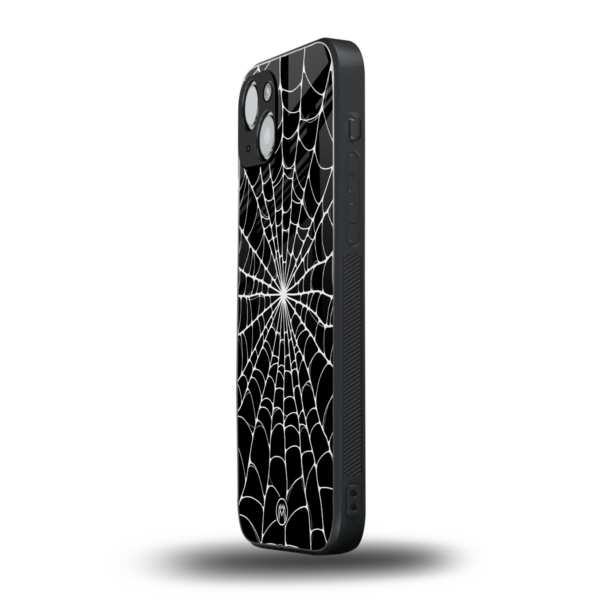 spider swirl back phone cover | glass case for iphone 15 plus
