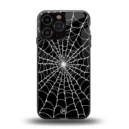 spider swirl back phone cover | glass case for iphone 14 pro max