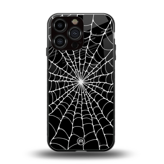 spider swirl back phone cover | glass case for iphone 14 pro max