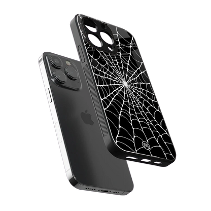 spider swirl back phone cover | glass case for iphone 14 pro max