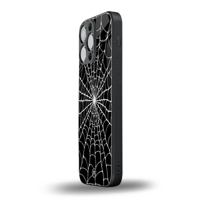 spider swirl back phone cover | glass case for iphone 14 pro max