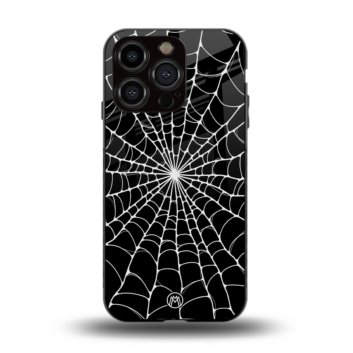 spider swirl back phone cover | glass case for iphone 14 pro