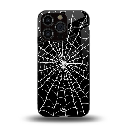 spider swirl back phone cover | glass case for iphone 14 pro