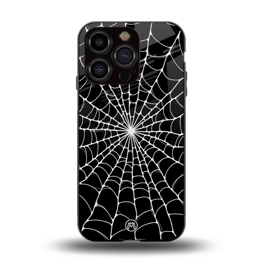 spider swirl back phone cover | glass case for iphone 14 pro