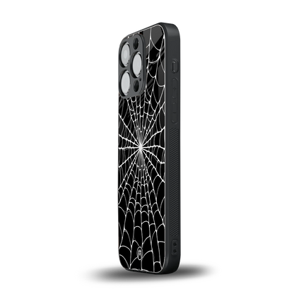 spider swirl back phone cover | glass case for iphone 14 pro