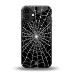 spider swirl back phone cover | glass case for iphone 16 plus