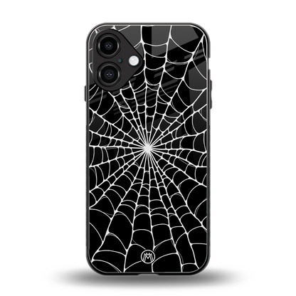 spider swirl back phone cover | glass case for iphone 16 plus