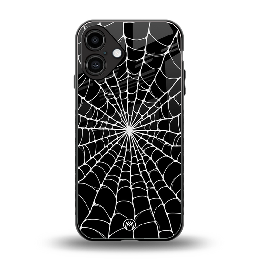 spider swirl back phone cover | glass case for iphone 16 plus