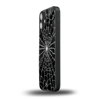 spider swirl back phone cover | glass case for iphone 16 plus