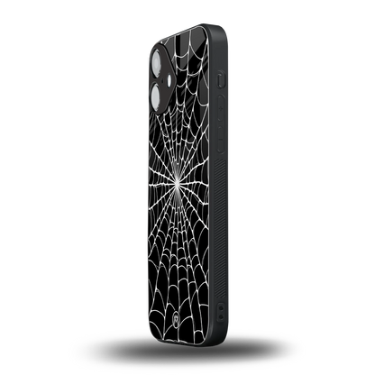 spider swirl back phone cover | glass case for iphone 16 plus