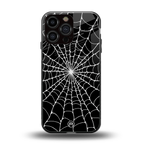 spider swirl back phone cover | glass case for iphone 16 pro max