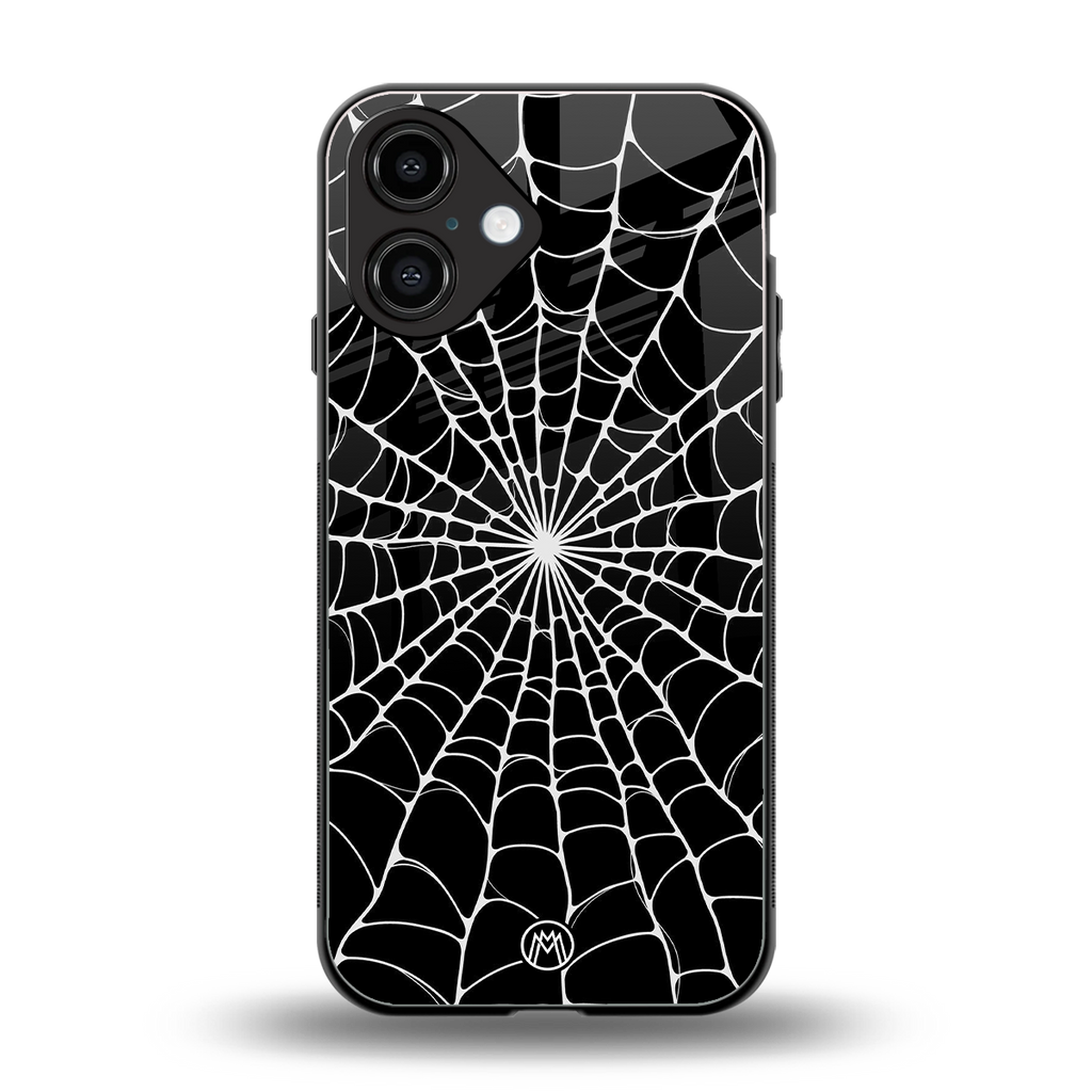 spider swirl back phone cover | glass case for iphone 16