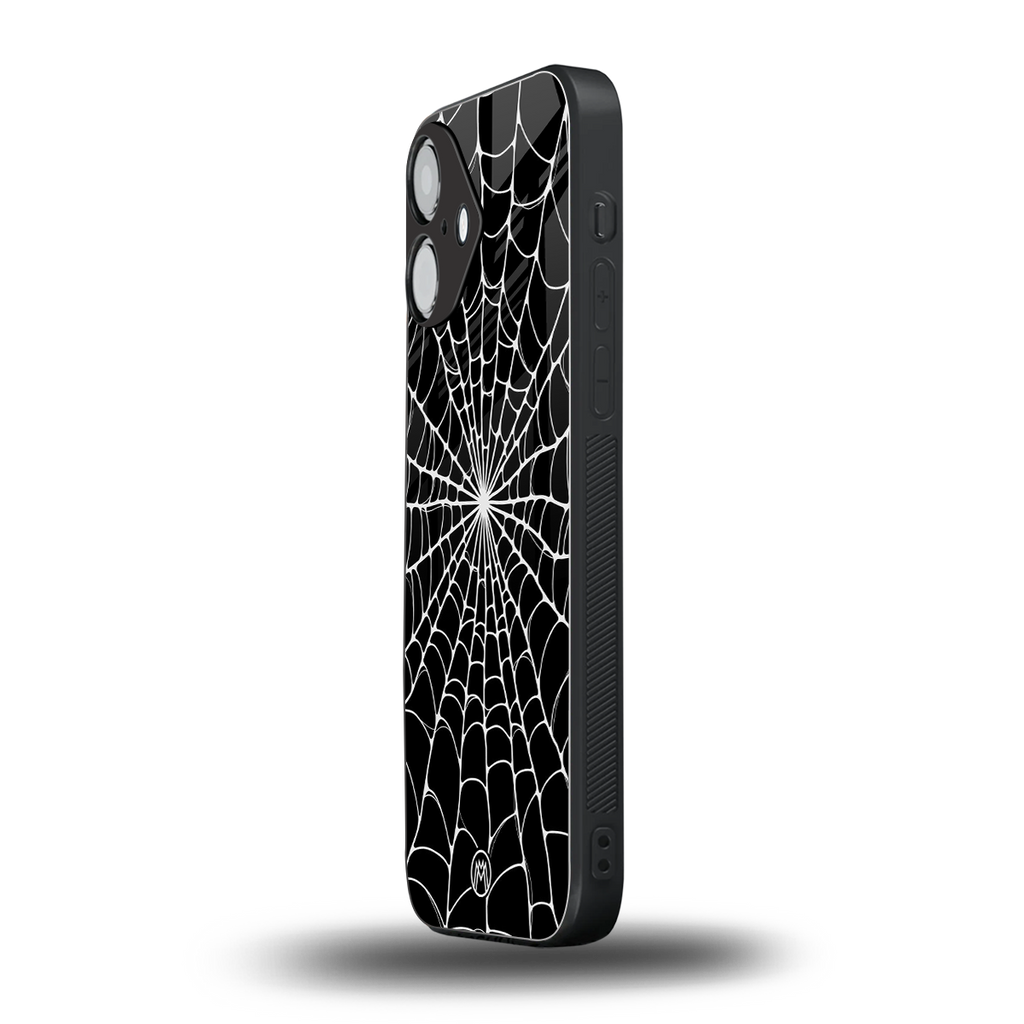 spider swirl back phone cover | glass case for iphone 16