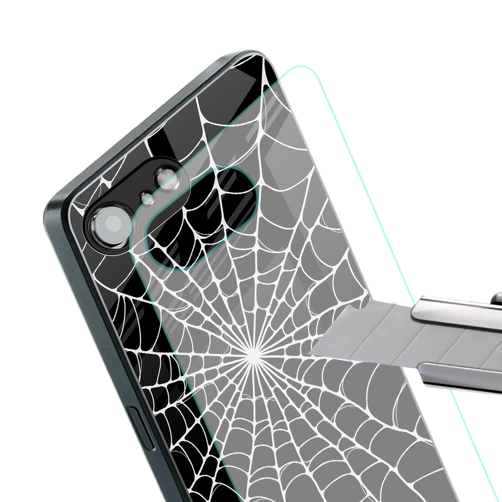 spider swirl back phone cover | glass case for iphone 16e