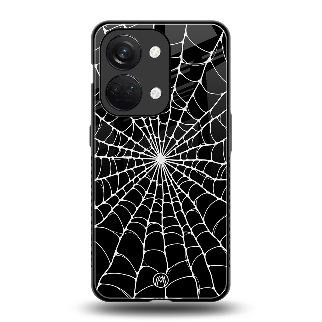 spider swirl back phone cover | glass case for oneplus nord 3