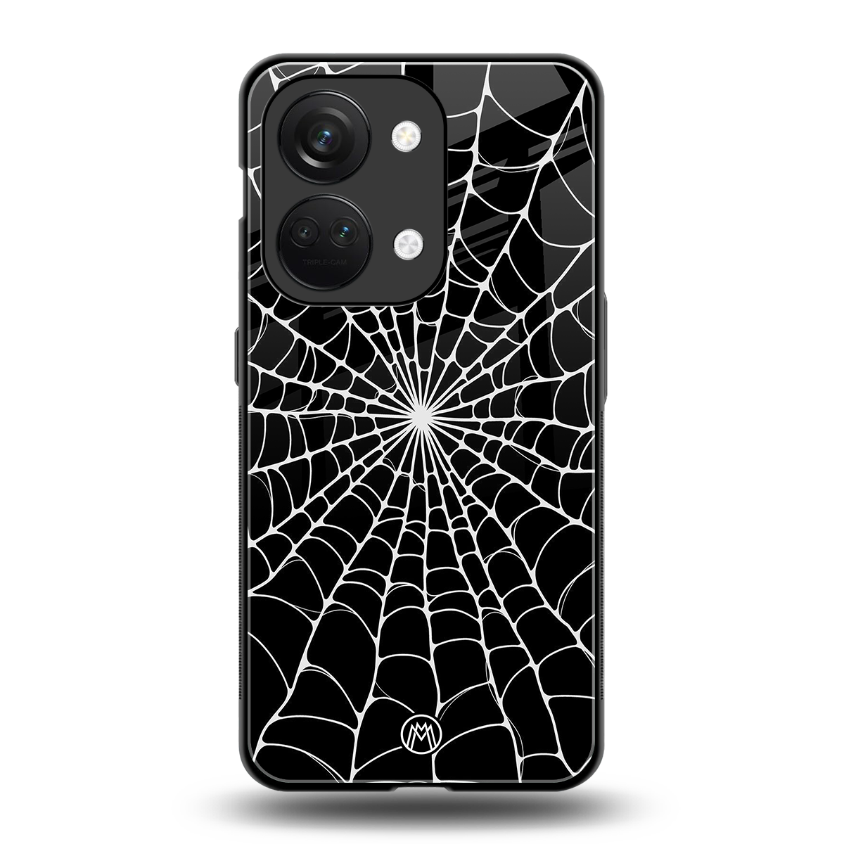 spider swirl back phone cover | glass case for oneplus nord 3