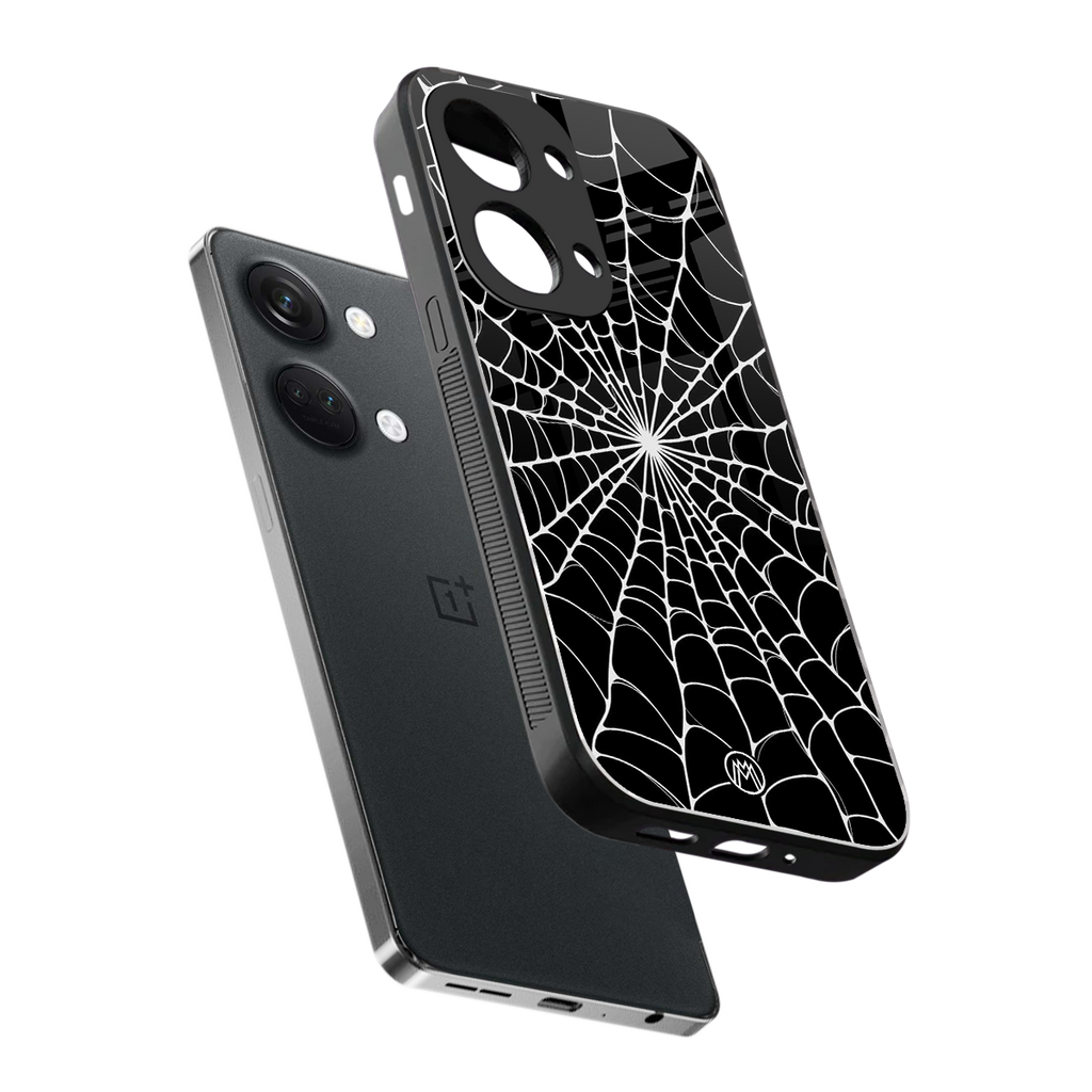 spider swirl back phone cover | glass case for oneplus nord 3