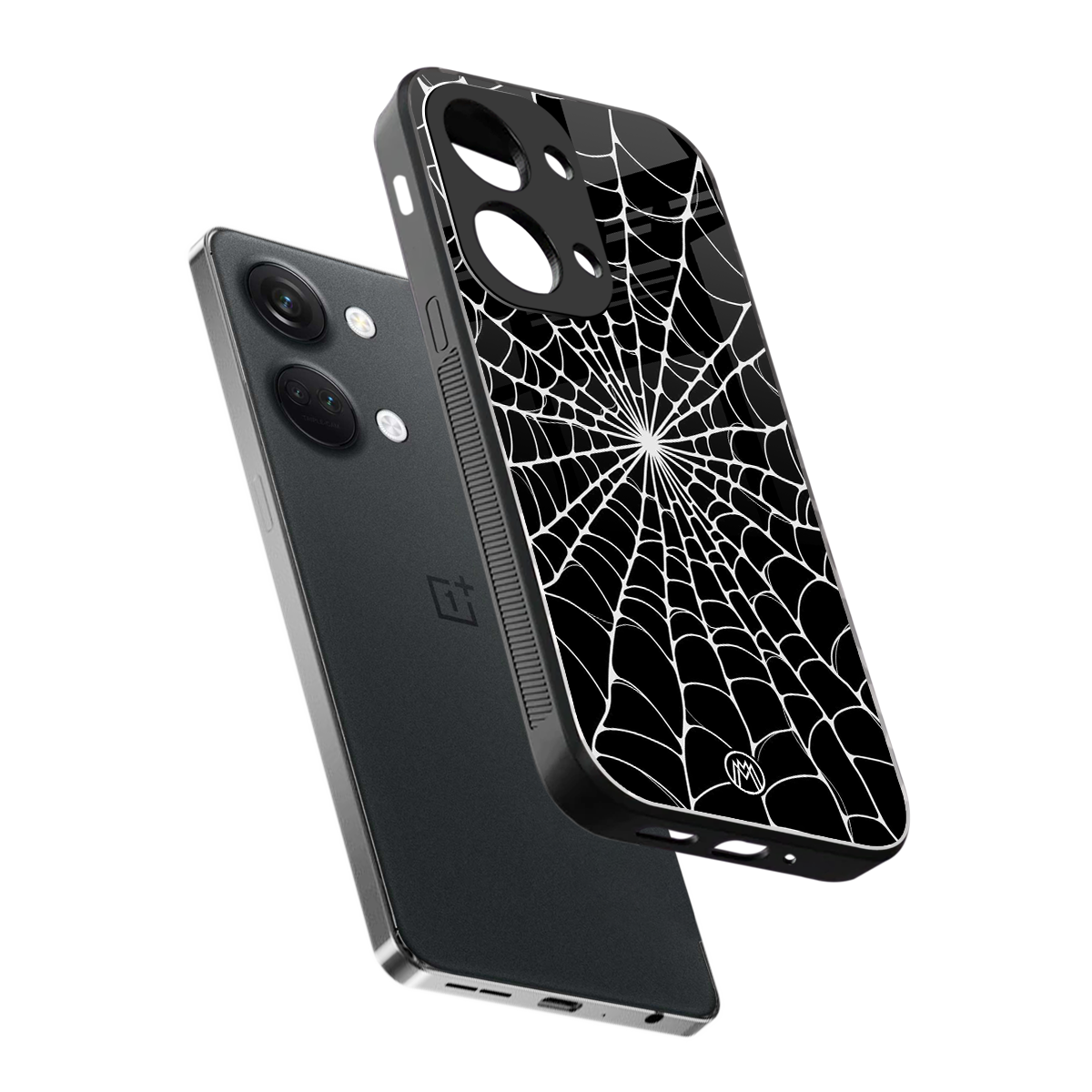 spider swirl back phone cover | glass case for oneplus nord 3