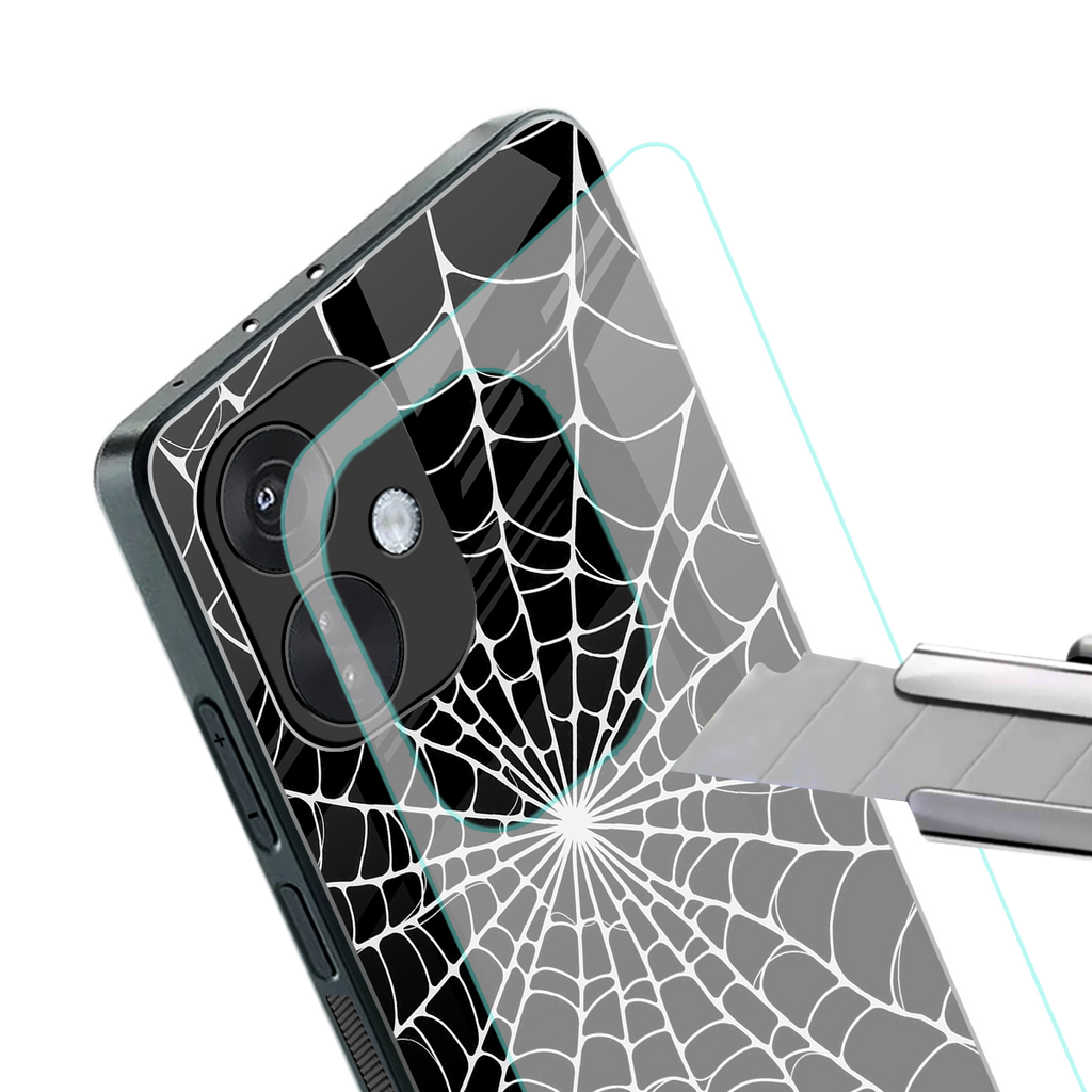 spider swirl back phone cover | glass case for oneplus nord ce 3
