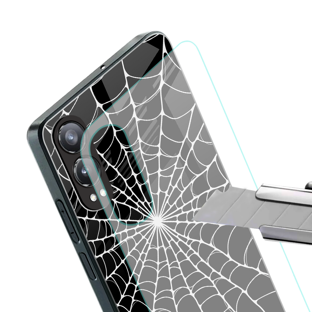 spider swirl back phone cover | glass case for oneplus nord ce 4 lite