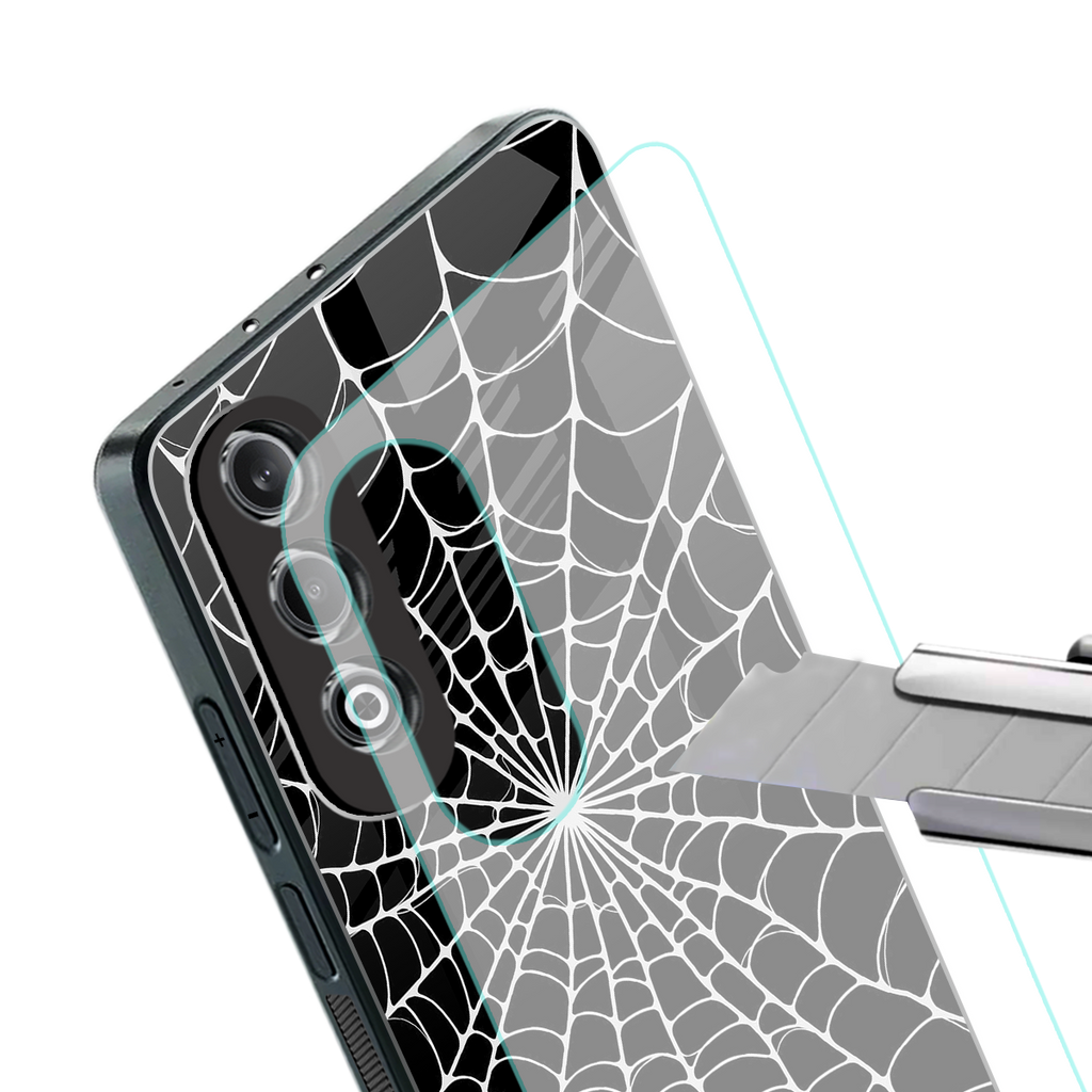 spider swirl back phone cover | glass case for oneplus nord ce 4