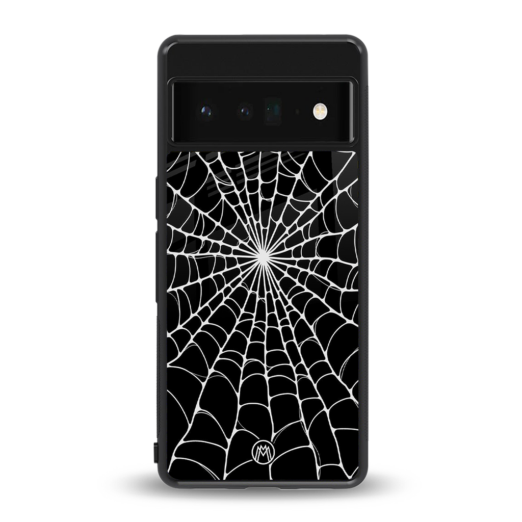 spider swirl back phone cover | glass case for google pixel 6 pro