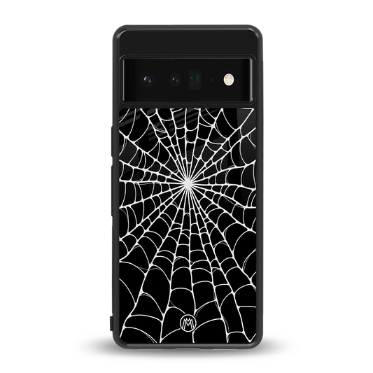 spider swirl back phone cover | glass case for google pixel 6 pro