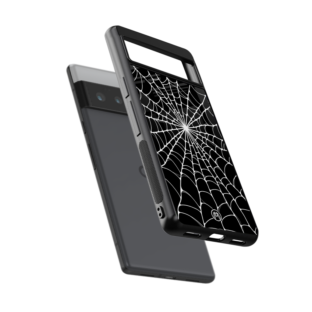 spider swirl back phone cover | glass case for google pixel 6 pro