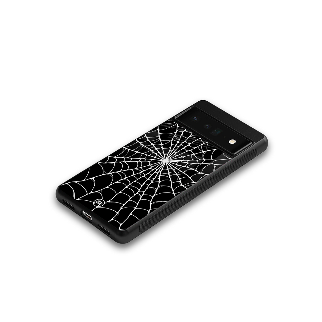 spider swirl back phone cover | glass case for google pixel 6 pro