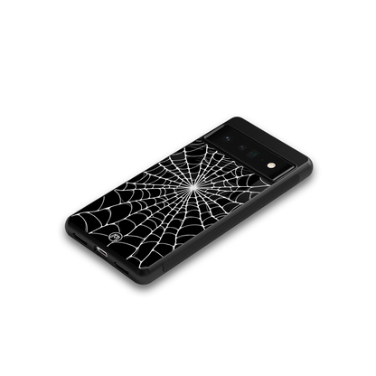 spider swirl back phone cover | glass case for google pixel 6 pro