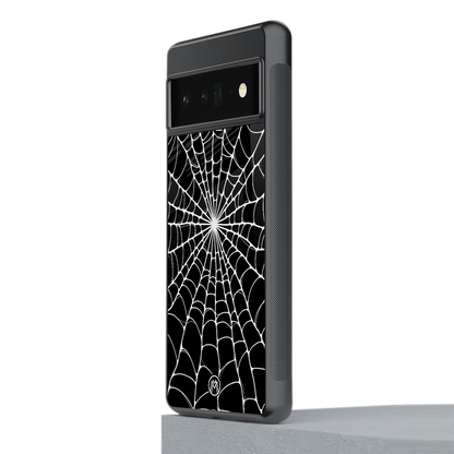 spider swirl back phone cover | glass case for google pixel 6 pro