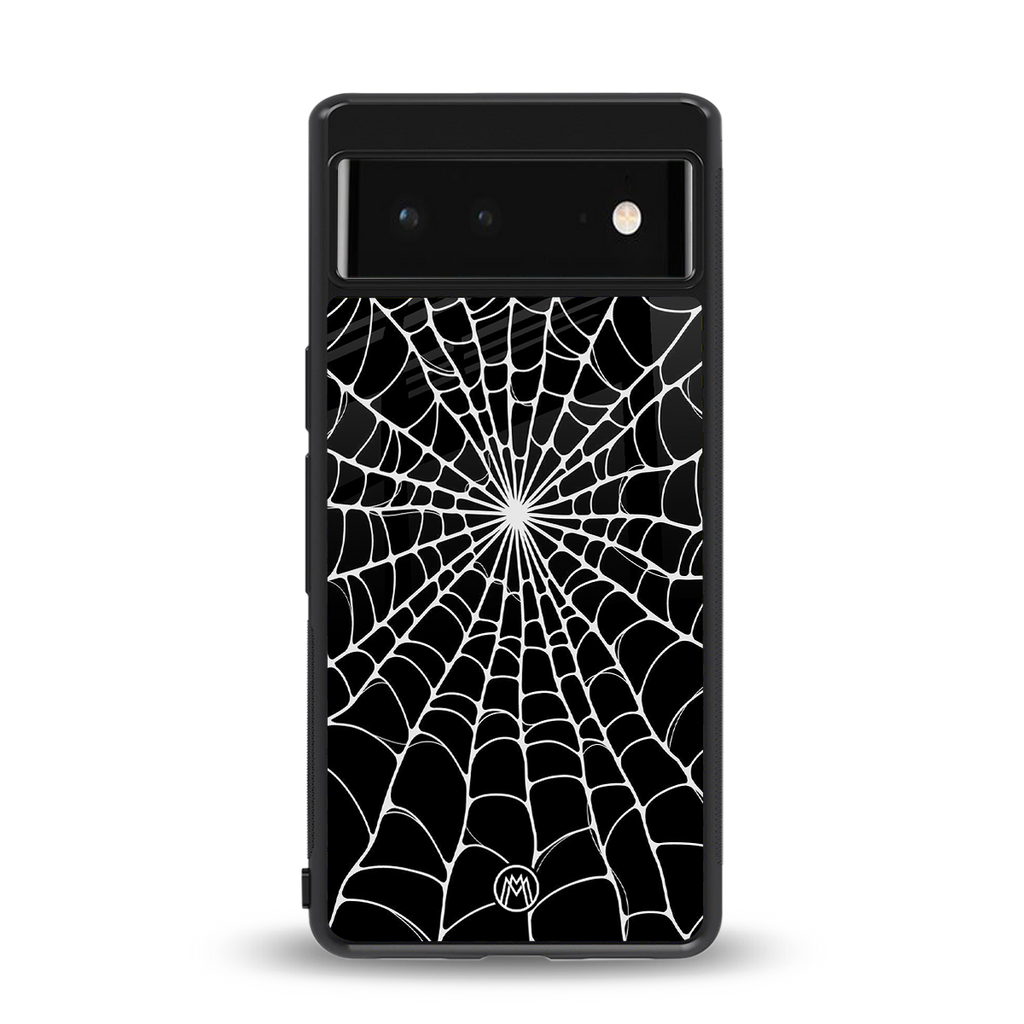 spider swirl back phone cover | glass case for google pixel 6