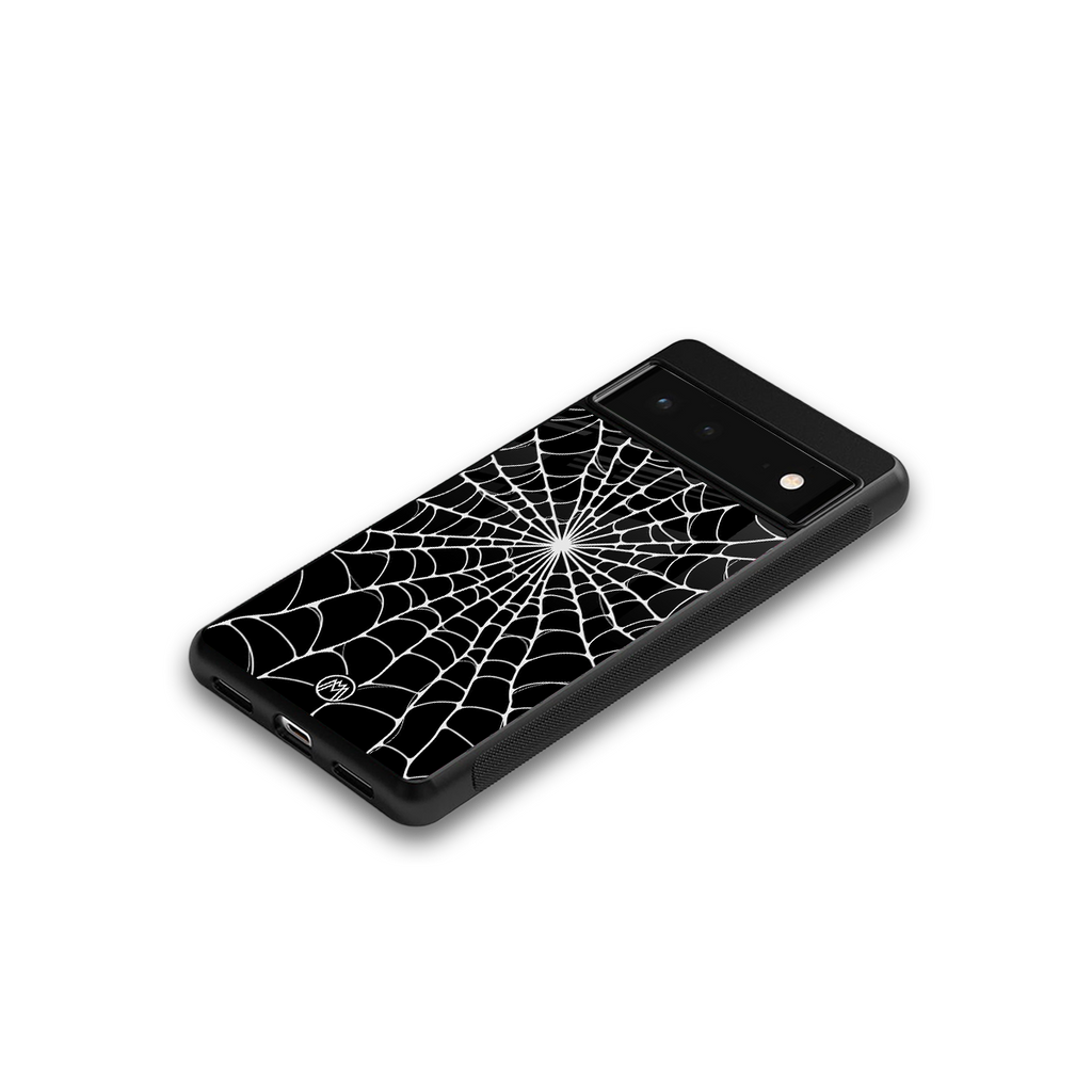 spider swirl back phone cover | glass case for google pixel 6