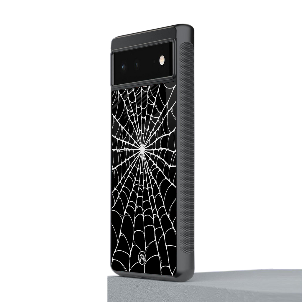 spider swirl back phone cover | glass case for Google Pixel 6A