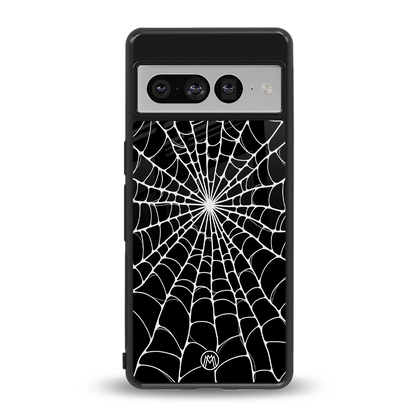 spider swirl back phone cover | glass case for google pixel 7 pro