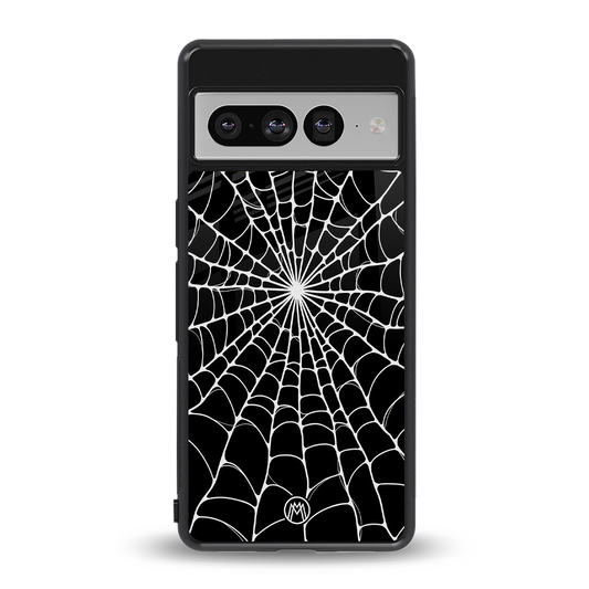 spider swirl back phone cover | glass case for google pixel 7 pro
