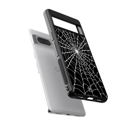 spider swirl back phone cover | glass case for google pixel 7 pro