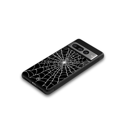 spider swirl back phone cover | glass case for google pixel 7 pro