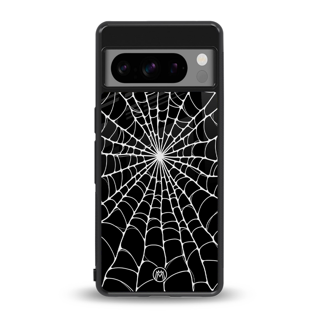 spider swirl back phone cover | glass case for google pixel 8 pro