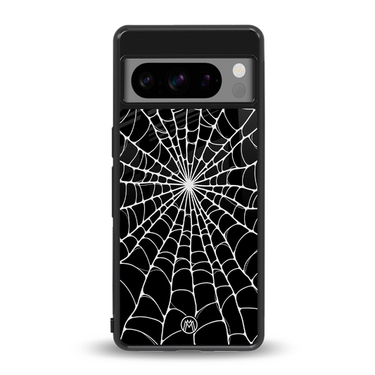 spider swirl back phone cover | glass case for google pixel 8 pro