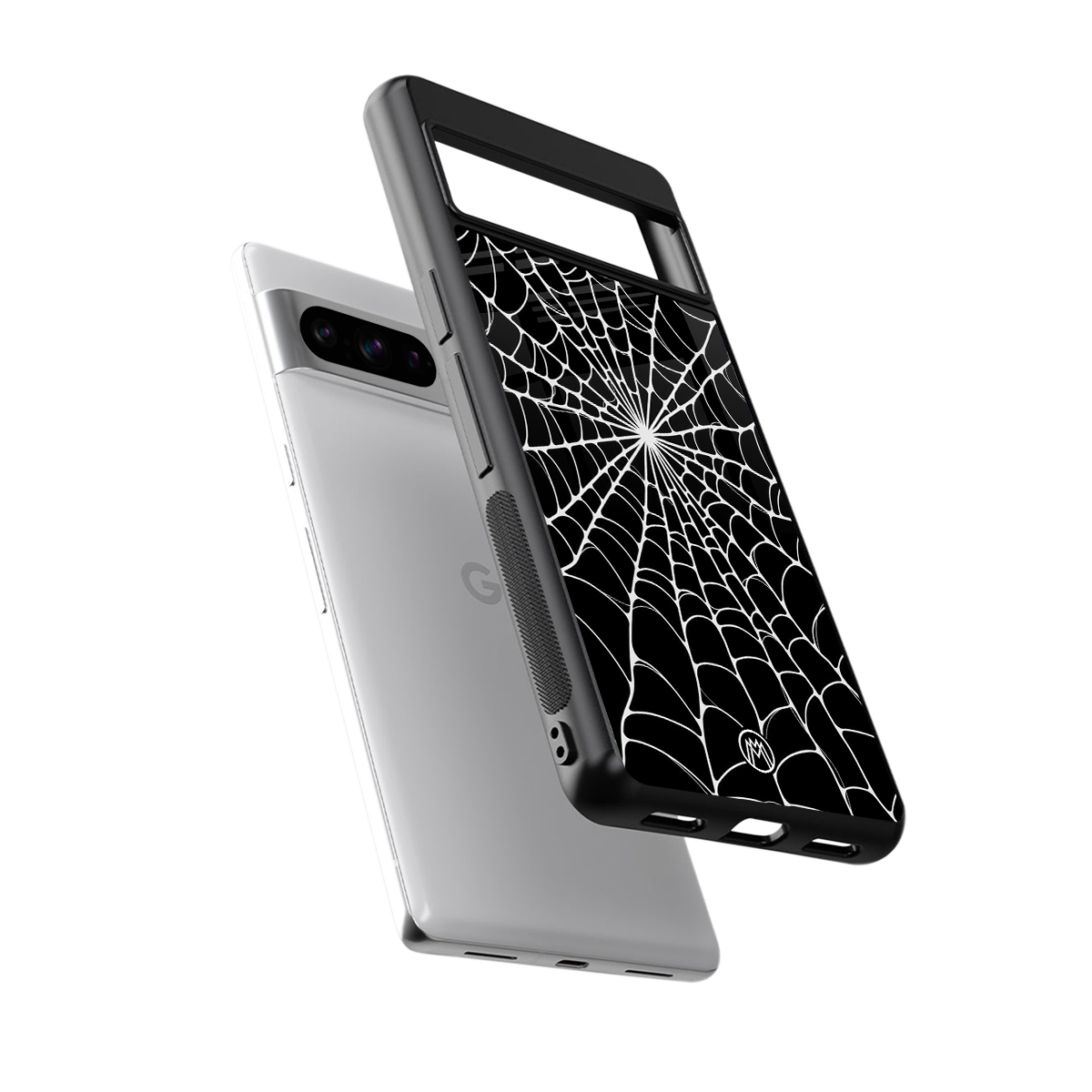 spider swirl back phone cover | glass case for google pixel 8 pro