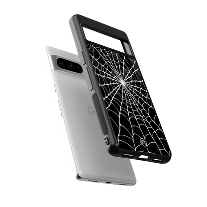 spider swirl back phone cover | glass case for google pixel 8 pro