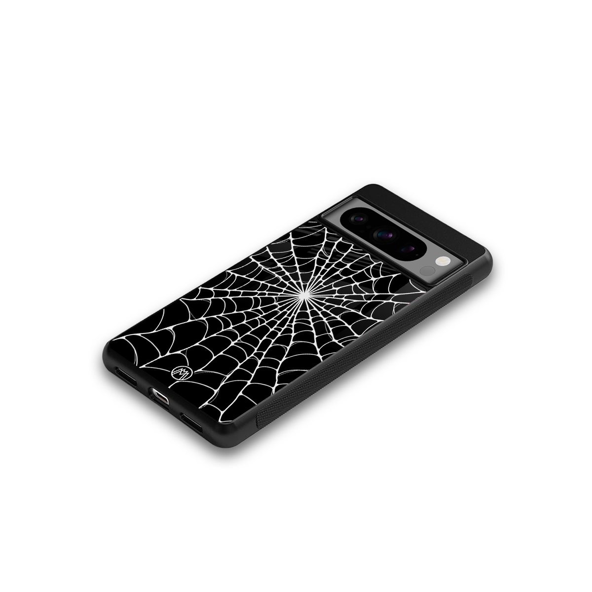 spider swirl back phone cover | glass case for google pixel 8 pro