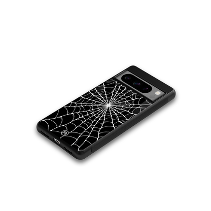 spider swirl back phone cover | glass case for google pixel 8 pro