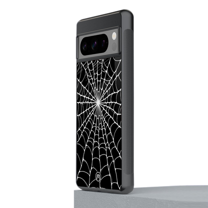 spider swirl back phone cover | glass case for google pixel 8 pro